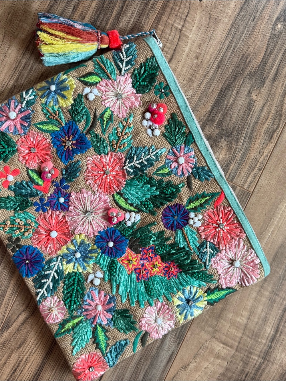 Star Mela Embroidered Floral Clutch